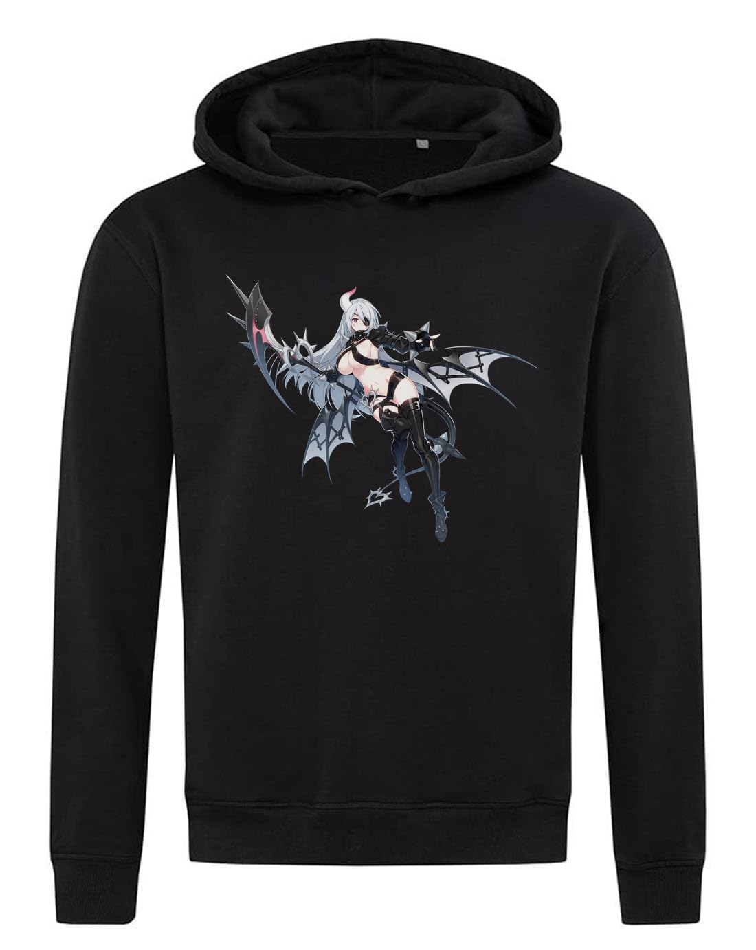 Felpa con cappuccio in misto cotone con cappuccio e pin up da ragazza in stile anime, taglia XS