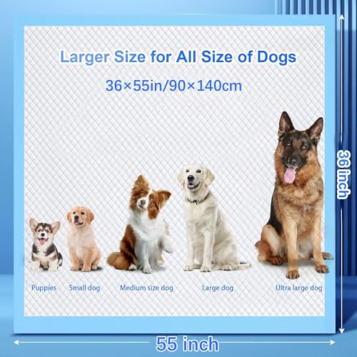 Image of XXXXL Puppy Pee Pads for Dogs 36 inchx55 inch 40 Count, Extra Large Dog Pee Pads, Super Absorbent & Leak-Proof Disposable Potty Pads, Thicken Puppy Training Pads for Dogs, Cats and Rabbits
