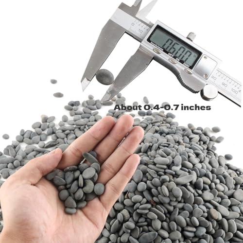 Image of 45lb River Rocks Pebbles for Plants & Succulents, Decorative Outdoor Landscaping Garden Rocks, Natural Small Mexican Beach Pebbles Aquarium Rocks Gravel for Fish Tanks Vase Yard Decor