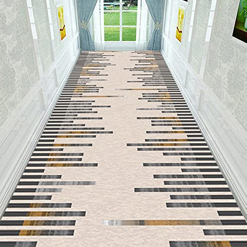 Tapis de couloir moderne géométrique aux finitions soignées pour salon