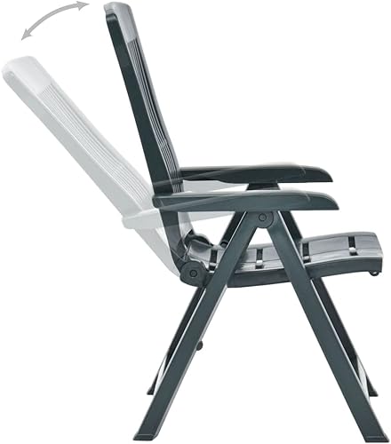 Miniatura 6 de Sillas para patio reclinables, 2 piezas, plástico verde para exteriores, para patio, exterior, sillas Sillas para Comedor para terraza, playa,