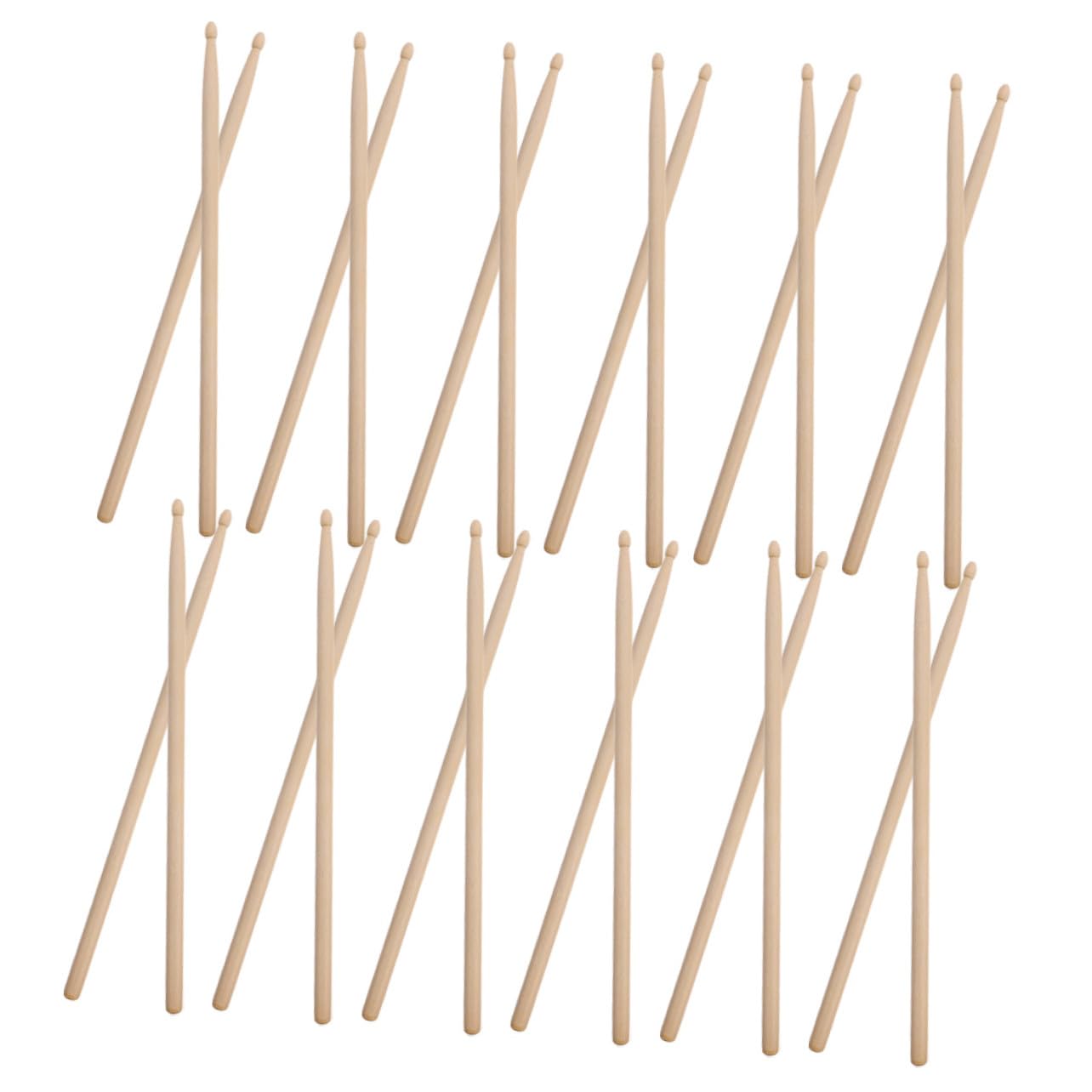 SOIMISS 12 Pares Baquetas de Jazz de Madera de Arce para Percusión para Práctica y Clases de Música Uso para Bandas de Música y Estudio de Jazz
