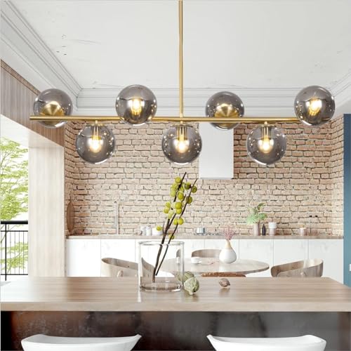 Image of Wall Lamp Chandelier Pendant Light, Home Decor for Bedroom, Living Room, Hallway, Cafe, Hotel, Restaurant (7 Light Black Hanging LAMP with LED Bulb Pack of 1)