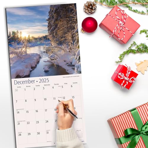 Image of RED EMBER Snowy Landscapes 2025 Wall Calendar 12 Month | 12 inch x 24 inch Open | Thick & Sturdy Paper | Giftable | Calendar 2025