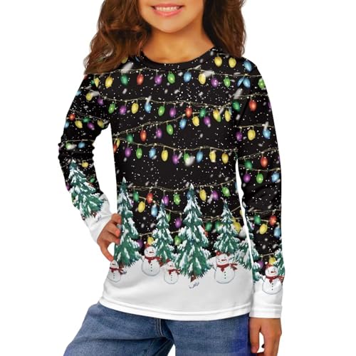 Long Sleeve Shirts for Girls Moisture Wicking Crewneck Athletic T-Shirts Running Breathable Workout Tops