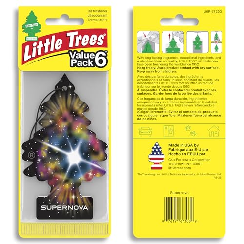 Image of LITTLE TREES Car Air Freshener | Hanging Tree Provides Long Lasting Scent for Auto and Home | 24 Air Fresheners |Supernova