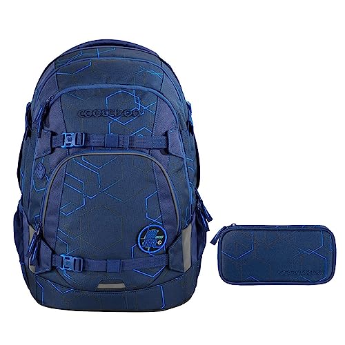 coocazoo MATE Schulrucksack-Set 2tlg inkl. Schlamperbox (Blue Motion)