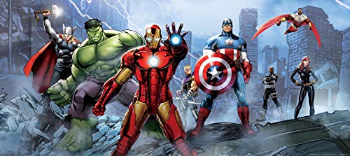 The Avengers Marvel Panorama Papier Peint dècoration pour la Chambre d'enfants 202x90cm