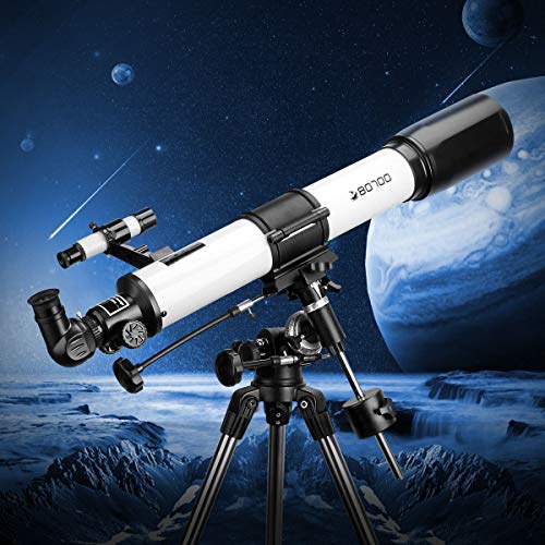 Telescope 80EQ Refractor Scope - 80mm Aperture and 700mm Focal Length, Multi-Layer Green Film, with Digiscoping Adapter for Photography and 13 Percent Transmission Moon Filter