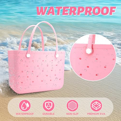 Large Rubber Beach Bag, Waterproof Travel Tote bag for Women Outdoor Beach Tote Washable Big Bag Open Handbag4