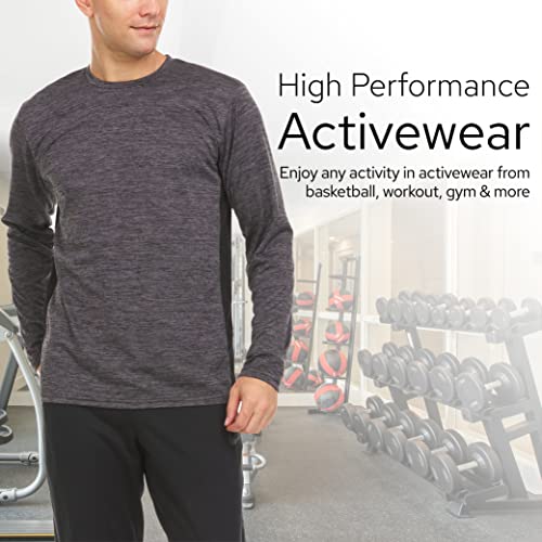 Essential Elements Mens Active T-Shirt - Quick-Dry Athletic Workout Training Crew Neck Long Sleeve Top 5 Pack2