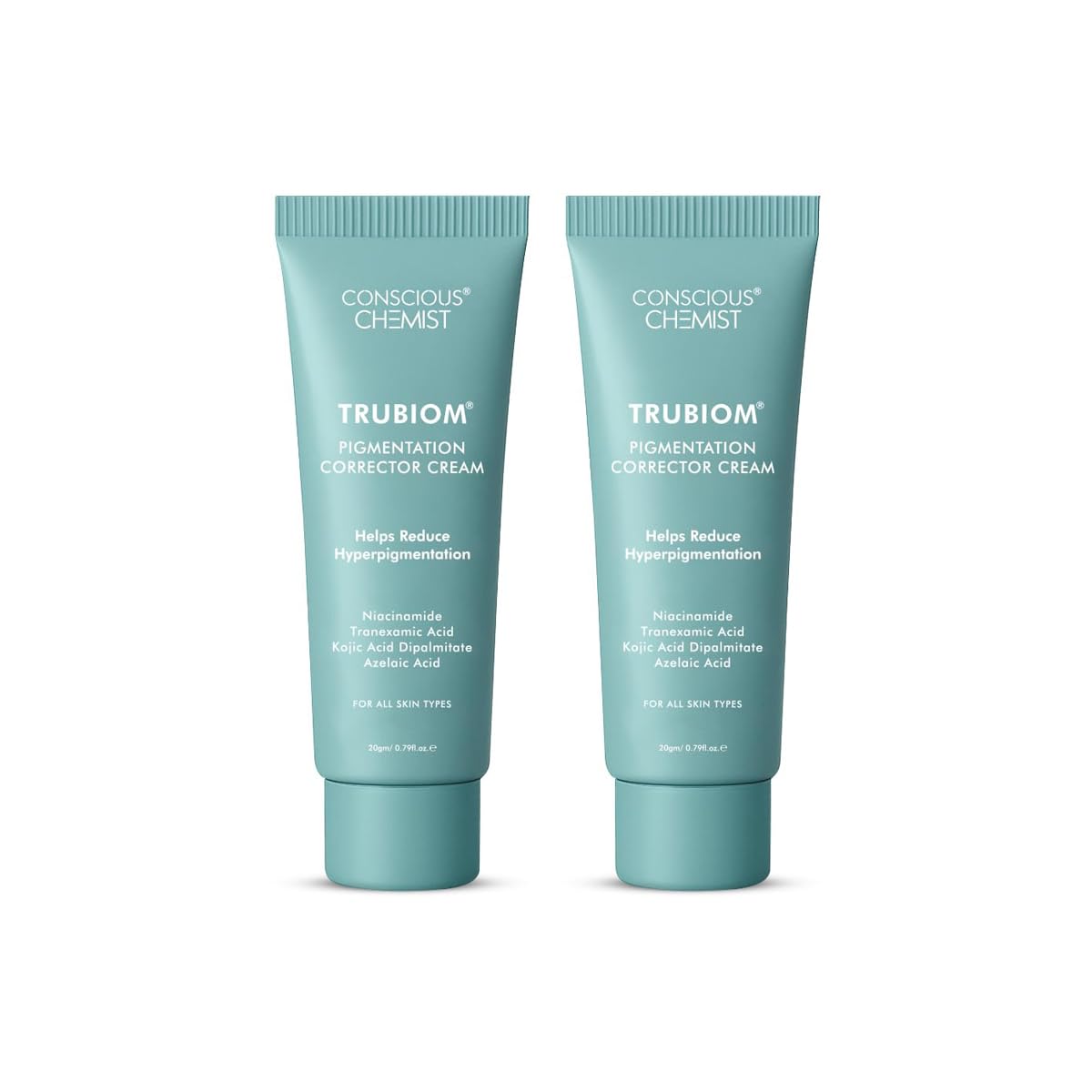 Conscious Chemist Kojic Acid Face Cream | 20g | Azelaic Acid Face Cream for Men & Women, Niacinamide & Tranexamic Acid, Anti Pigmentation, Reduce Dark Spots, All Skin Type - Trubiom (Pack of 2)