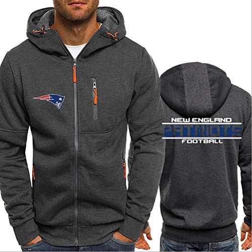 Preisvergleich Produktbild FEZD Herren Pullover - New England Patriots Pullover Zip Hoodies Spitzenbluse Tracksuits Sportswear Langarm Druckt Beiläufigen Sweatshirt,M