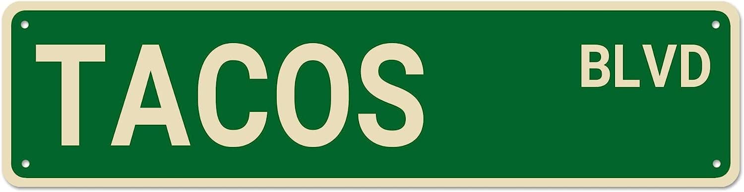 TACOS BLVD Vintage Tin Signs Art Plaque Aluminum for Bedroom Kitchen Garden Wall Bar Club Coffee Hanging Home Decor 4x16 Inch