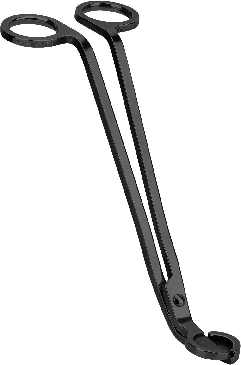 CHEFBEE Candle Wick Trimmer, Polished Stainless Steel Wick Clipper Cutter, Scissors, Reaches Deep Into Candles to Cut Spent Cord, Allow Cleaner Burn and Prevent Soot Buildup (Black)