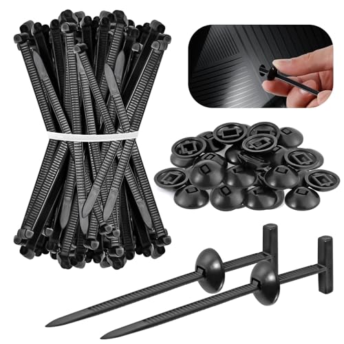 2nd Generation Nylon Universal Cable Ties Buckle(100 pcs) Heavy Duty Self-Locking Zip Ties with Pin & Button UV-Resistant Fasteners for Auto Repair