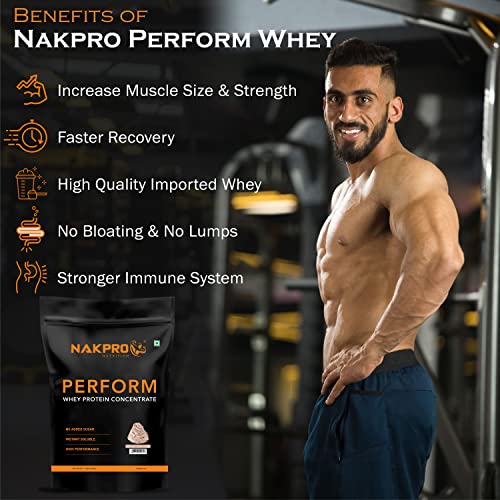 Image of NAKPRO NUTRITION Perform Whey Protein Concentrate | 2kg Chocolate-Cream | 24g Protein, Trustified Certified