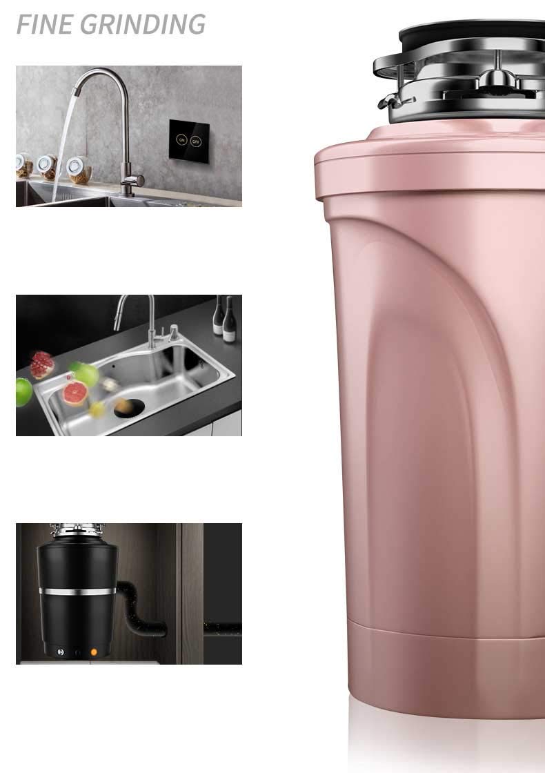 Durable Broyeur de déchets Alimentaires Broyeur dissipateur Thermique dissipateur Thermique de déchets organiques pour Maison sous évier Cuisine, Pink