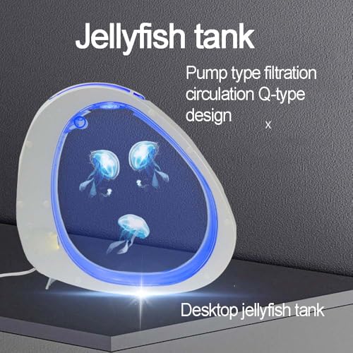 Acquario da tavolo per meduse da 4 litri con luci LED colorate, acrilico ultra trasparente, pompa a onde silenziose, controllo touch per piccole meduse, pesci Betta, decorazione per ufficio e casa