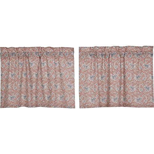 VHC-Brands-Kaila-Country-Cottage-Vintage-Floral-Kitchen-Curtain-Tier-Set-of-2-24Lx36W VHC Brands Kaila Country Cottage Vintage Floral Kitchen Curtain Tier Set of 2 24Lx36W