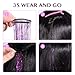 IDN BEAUTY Hair Tinsel Clip in, 6pcs Purple Sparkling Tinsel Hair Extensions 3s Wear and Go for Party Daily Travel Birthday, 24Inch Hair Accessories for Girls Women Kids