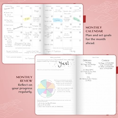 Image of Legend Planner Undated, Weekly & Daily Goal Journal, A5 Red