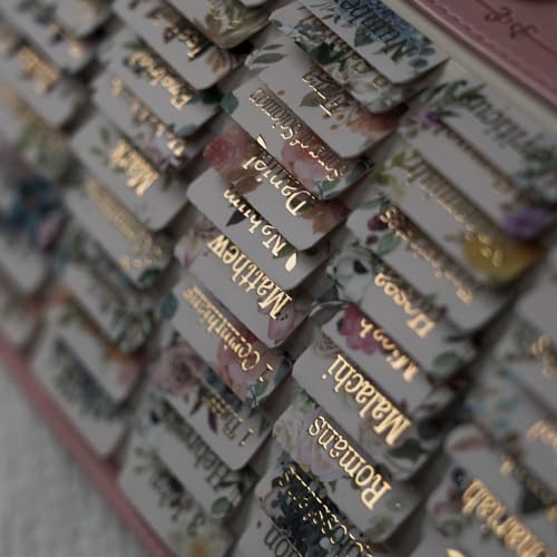 Pestañas de la Biblia laminadas UPAFEXXI fáciles de aplicar y leer con letras en relieve doradas 3