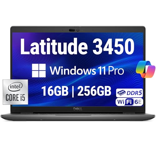 Image of Dell Latitude 3450 3000 14 inch Business Laptop, Intel 10 Core i5-1335U (Beats i7-1270P), 16GB DDR5 RAM, 256GB NVMe, WiFi 6E + BT, HD Webcam, RJ-45, Win 11 Pro -Gray