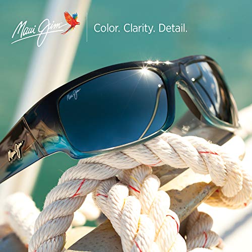 Maui Jim World Cup Wrap Sunglasses, Marlin/Neutral Grey Polarized, Large