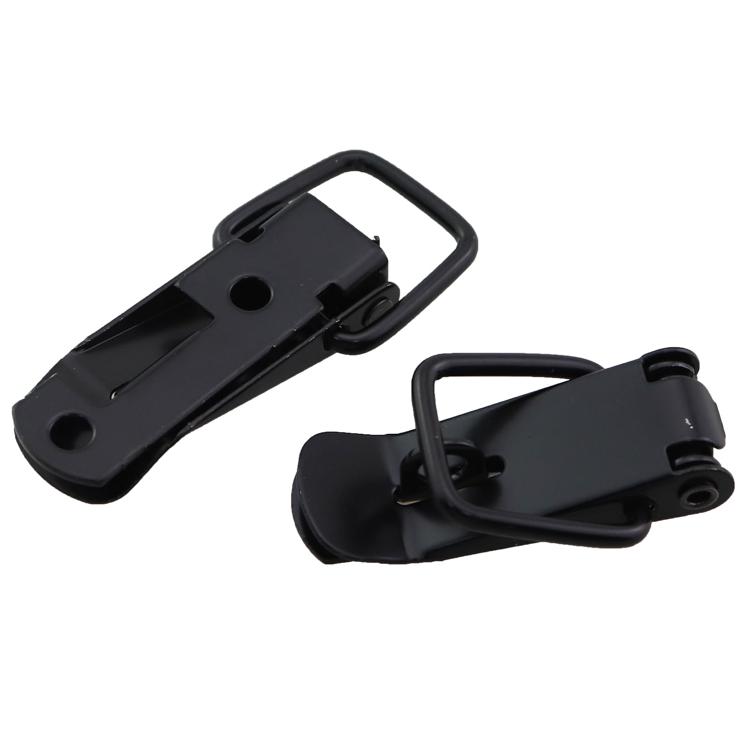 2-Pack Black Duckbill Tool Box Lock – Heavy Duty Toggle Latch, Iron With Rust-Resistant Coating, Hardened Screws Included, For Tool Cabinets, Chests, Drawers