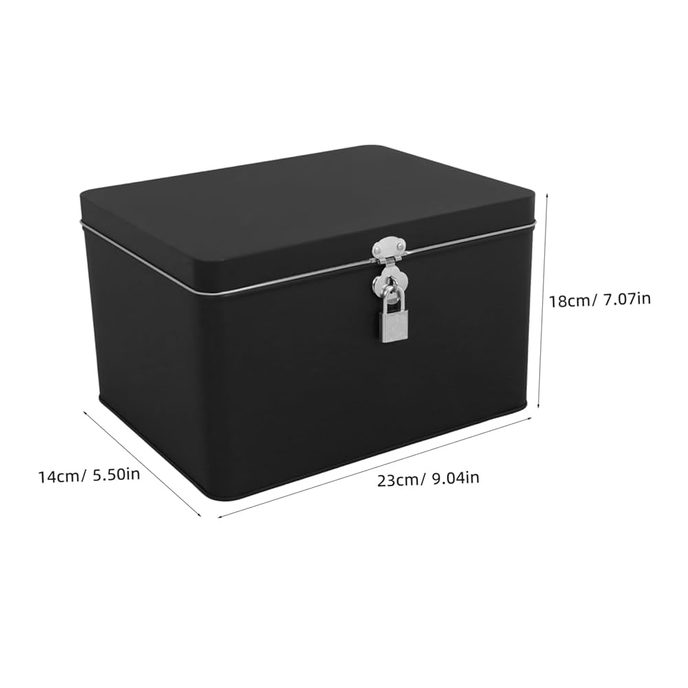 Amazon｜Frcolor ブリキ缶 鍵付きボックス 宝箱 ブリキ収納