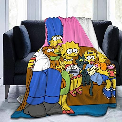 FASHIONDIY The Simpsons Manta de gran tamaño, cálida para adultos, súper suave, con suave franela antibolitas, para adultos y niños, impresión 3D, 60 x 50 pulgadas | Ya disponible en tu tienda friki favorita! En mundofriki.es!