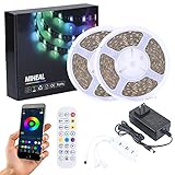 MIHEAL Led Strip Lights Bluetooth - 65.6Ft RGB 5050 Led Music Sync Color Changing Lights, App Controlled - for Bedroom, Party, Kitchen Decoration
