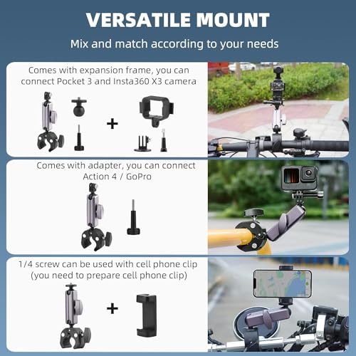 ADOFYS Aluminum Alloy Bicycle Motorcycle Super Clamp Mount Grey - Image 4