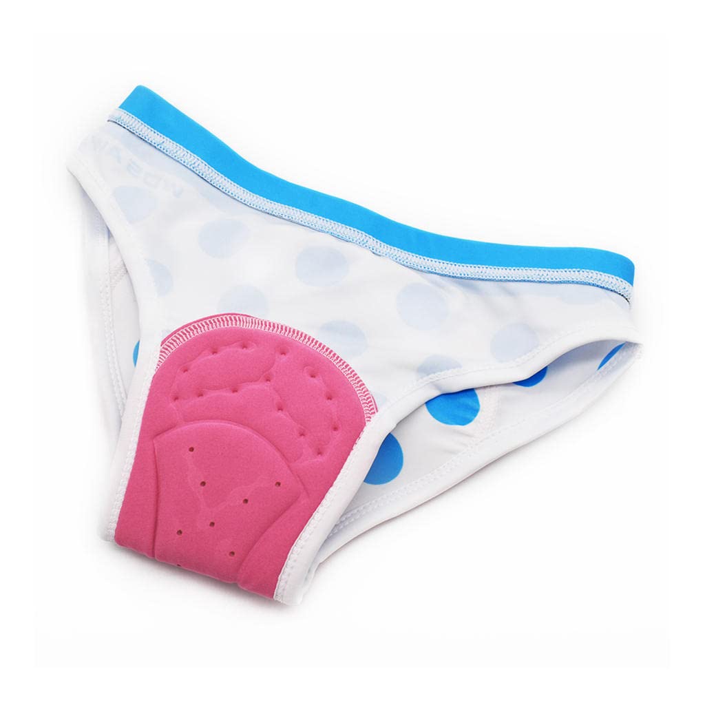 Cuissard de Vélo pour Femme Culotte de Gel Rembourré En Gel Gelé pour - Blanc + bleu, L