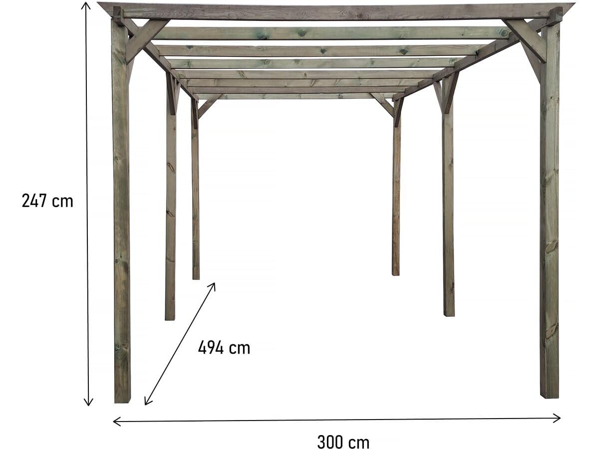 Carport Sunny aus Holz 3 x 5 m