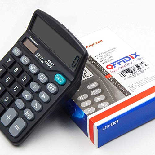 OFFDIX Office Desktop Calculator, Solar and Battery Dual Power Electronic Calculator Portable 12 Digit Large LCD Display Calculator の商品画像 5