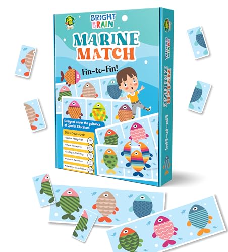 Image of Bright Brain Marine Match Fish Puzzle Game | Fish Matching Sorting Toy for Kids Ages 3+ | Educational Gift for Boys & Girls | Special Educator Designed Learning Activity