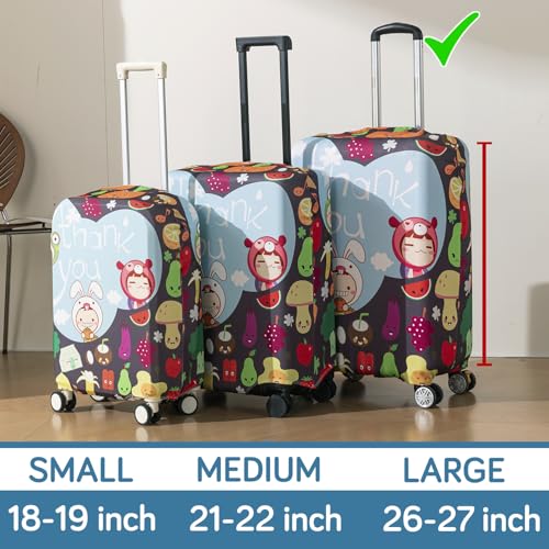 Image of HOKIPO 220gsm Durable and Washable Suitcase Covers for Trolley Suitcase, Large (26-27inch) - Sweet Thanks (AR-6345-D14)
