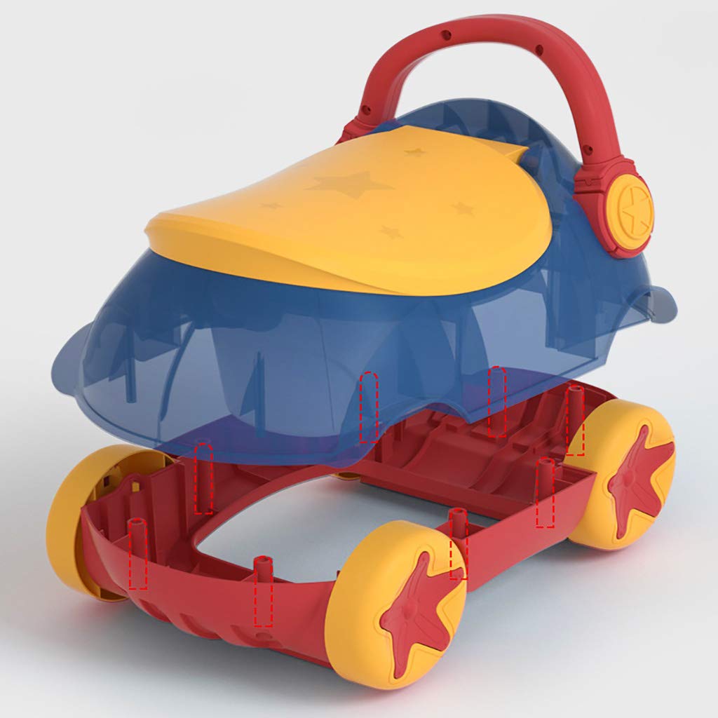 WC per Auto per Bambini, vasino Fisso con Piedini Antiscivolo, Cuscino paraspruzzi Schienale Alto, con vasino Interno Rimovibile con Coperchio