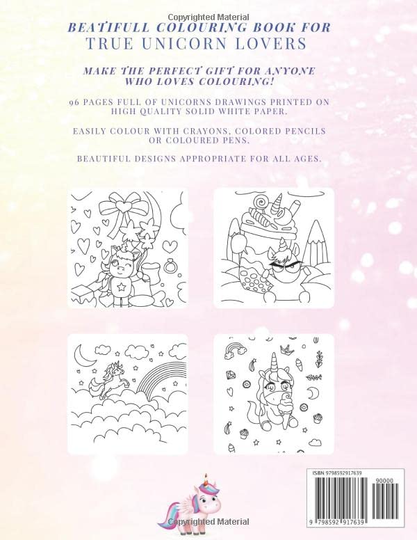 Unicorn Colouring Book: For Kids Ages 4 - 8 Fun and Relaxing 96 Pages Full of Playful Unicorns image 3