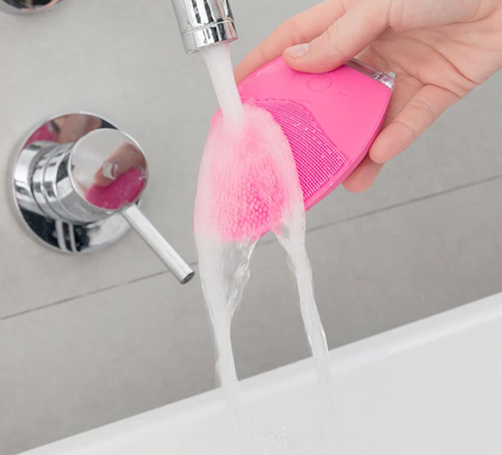 CELLUSTOP - Masseur Nettoyant Visage -Brosse Faciale Nettoyante Imperméable en Silicone FDA - Masseur Facial Electrique Rechargeable- Masseur Visage Rose