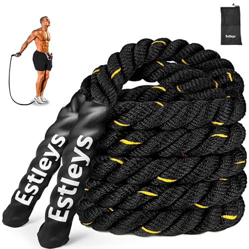 5lb Weighted Jump Rope for Men and Women, Adult Heavy Skipping Rope, Heavy Jump Ropes for Home Workout, Weight Loss, Shaping Body, Total Body Workout Equipment(Black & Gold)