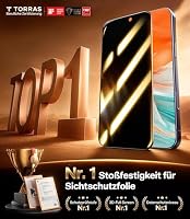 TORRAS für iPhone 15 Pro für Panzerglas Sichtschutz [TOP 9H+ Bruchsicheres & Full Screen] Privacy Schutzfolie iPhone 15 Pro Dauerhaft, 0 Blasen Einbaurahmen，Kompatibel mit Hülle, 2 Stück – Ansicht 7