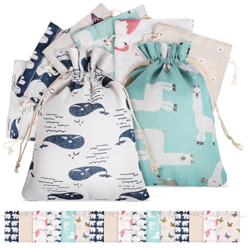 Bolsas de tela cordón PRETYZOOM de yute con 24 unidades pequeñas para joyas