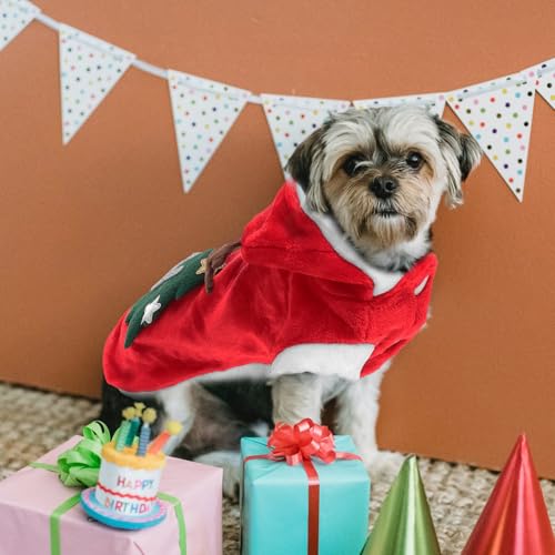 Disfraz navideño para perro Luxshiny, talla M, rojo miniatura 4