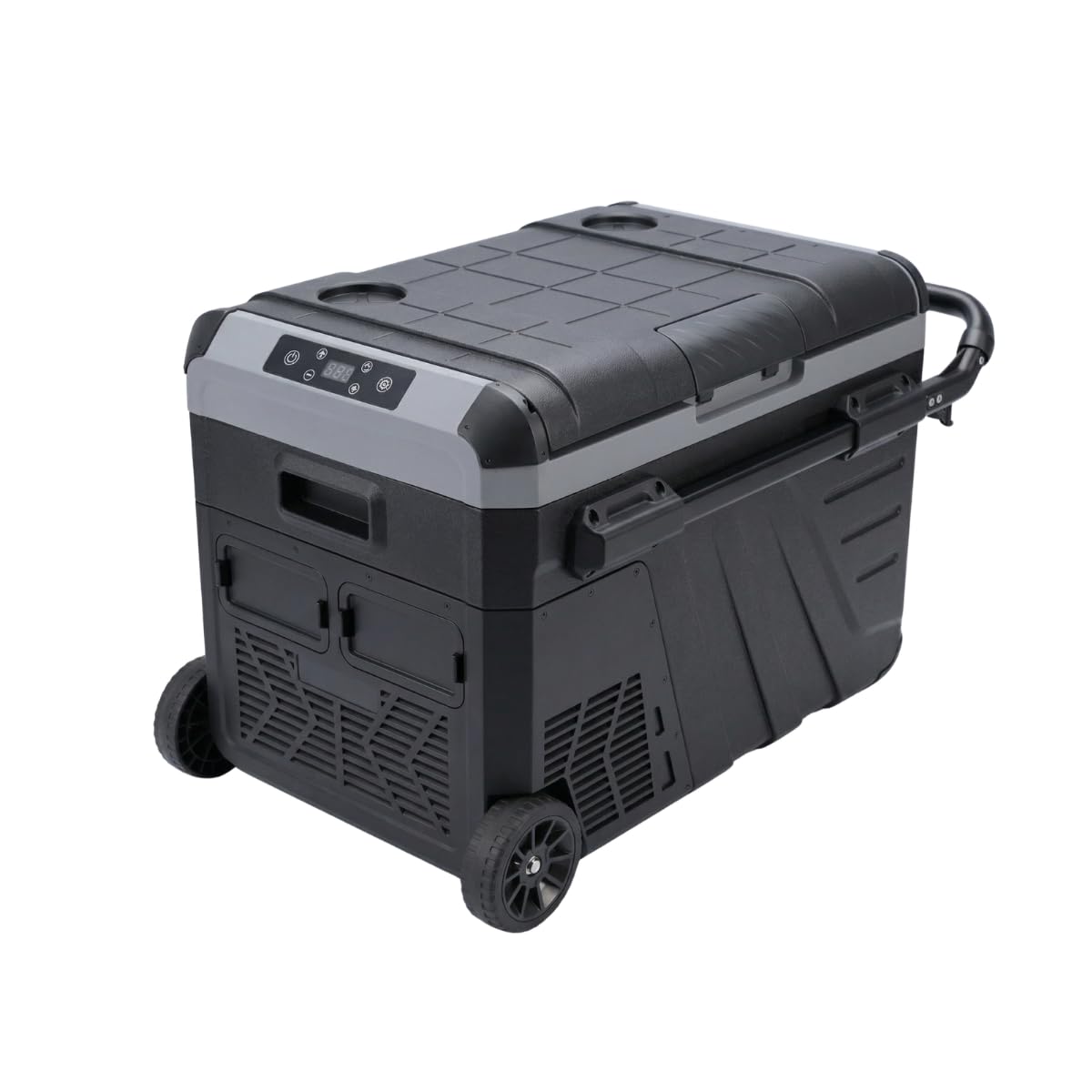 Nevera Portátil Eléctrica 35L con Compresor 12V 220V | para Coche, Furgoneta Camper, Autocaravana, Camión y Camping | Mini Congelador Rígido con Ruedas y Asa