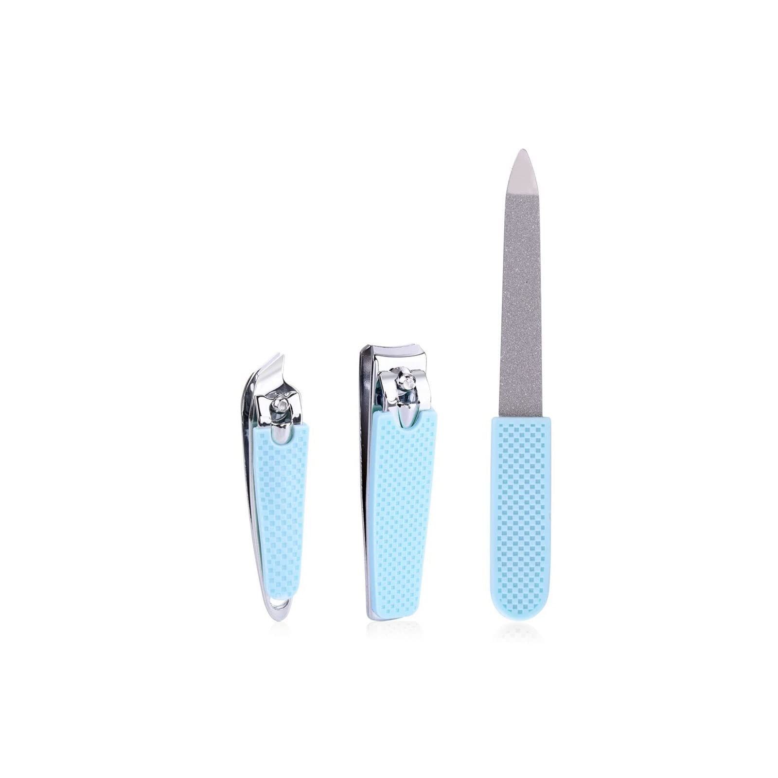 Tagliaunghie 3 pezzi manico in gel di silice set tagliaunghie tagliaunghie tagliaunghie pedicure strumenti manicure kit professionale (blu)
