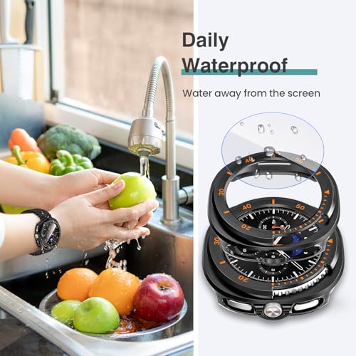 Image of Tensea [5+5Pack for Samsung Galaxy Watch 8 Classic Screen Protector Case 46mm Accessories, Hard PC Bumper /HD Anti-Fog Tempered Glass Protective Film, Face Cover Set for Women Men