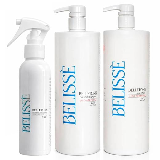 Kit BELISSÈ Liso dos sonhos Shampoo 1L + Condicionador 1L + Fluido 240ml